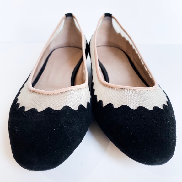 Authentic CHLOE Black & Blush Mesh Flats / S 38.5 - Picture 2 of 8